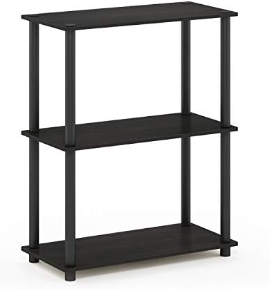Furinno TURN-N-TUBE Storage Shelves, 3-Tier Book Shelf, Corner Shelf, Toolless Open Shelves, for Organization and Storag