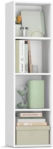 VASAGLE Bookshelf, 4-Tier Bookcase, 11.8 x 9.5 x 41.7 Inches