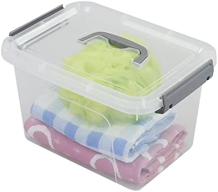 Bringer Plastic Storage Bins with Lids 6-Pack, 6 Quart Clear Organizer Bins