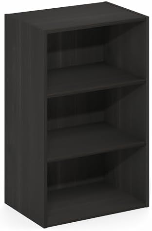 Furinno Basic Book Shelf, 3-Tier Bookshelf, Storage Organizer Bookcase with Open Shelf, 11 x 17 x 26, for Living Room, B