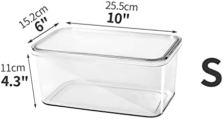 Clear Storage Bins With Lids,4 Packs Food Storage Organizer,Stackable Kitchen Cabinet,Bathroom Basket,Fridge Organizatio
