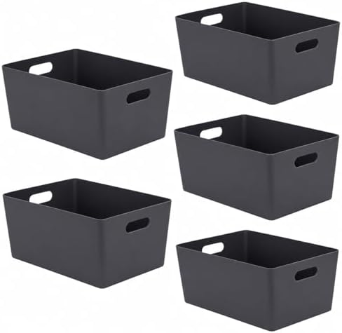 Small Storage Box - Plastic Storage Baskets 5-Pack | Storage Trays