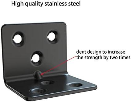 Black Stainless Steel Shelf Bracket,Joint Right Angle Bracket,L Shape Heavy Duty Metal Corner Brace Shelf Supporter for 