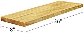 BenchPro Floating Shelf Wall Mounted Solid Butcherblock Shelf 8" Depth x 36" Length x 1" Thick Highest Grade Lumber - No