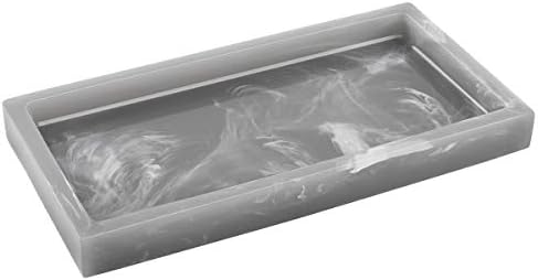 Luxspire Resin Bathroom Vanity Tray Countertop Organizer, Mini, Ink Gray