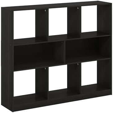 Furinno DALY Book Shelf, 8-Cube Bookshelf, Horizontal Cube Storage Organizer Bookcase, 10.9 x 47.2 x 39.4, for Living Ro