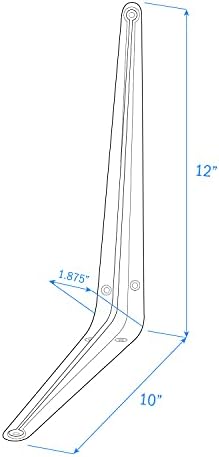Nuk3y L Shape Heavy Duty Shelf Bracket with Screws, 20 Pack (10"" x 12"", Gray)