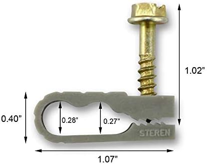 STEREN Coaxial Cable Clips - Cable Holder - Wire Clips - Siding Clips for Hanging - Cord Holder for Desk - Cable Clamps 