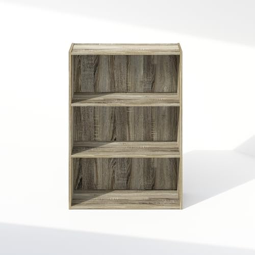 Furinno Simple Book Shelf, 3-Tier Bookshelf, Storage Shelves Bookcase, 9.7 x 23.7 x 31.5, for Living Room, Bedroom, Home