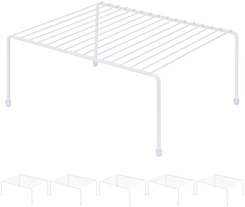 SIBAO Set of 6 Kitchen Cabinet Storage Shelf Rack - (13.1 x 10.2 Inch) /Plastic Feet - Steel Metal - Rust Resistant Fini