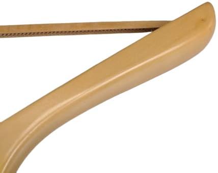 Natural Finish Deluxe Suit Hanger with Bar (Set of 5)