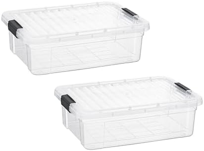 Superio 7.4 Quart Clear Plastic Storage Bin with Lid, Stackable Organizer Box, BPA-Free Storage Container for Home, Gara