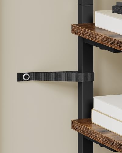 CHOEZON 8-Tier Bookshelf, LED Bookcase with Semi-Open Bottom, Small Space Standing Shelf with Lights, Corner Storage Sta
