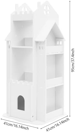 4-Tier Rotating Children's Bookshelf,Floor Standing Bookcase,360 Display Storage Rack,Book Display Shelf for Living Room