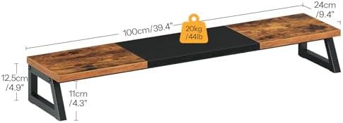 HOOBRO Dual Monitor Stand Riser, 39 Inch Large Computer Monitor Stand for 2 Monitors, Computer Monitor Riser, Desk Shelf