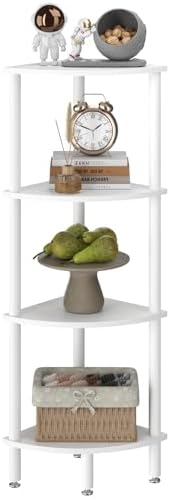 IBUYKE 4 Tier Corner Shelf Stand,Industrial Corner Display Rack WBC014W