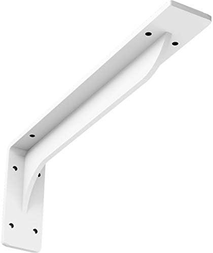 Ekena Millwork BKTM02X14X05EBPWH Steel Bracket Embrey, 2"W x 14"D x 5 1/4"H, White Primer