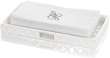 Creative Scents Quilted Mirror Vanity Trays for Bathroom – Decorative Cosmetics Organizer - Durable Resin -Bathroom Tray