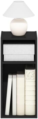 Furinno Fulda Book Shelf, 2-Tier Narrow Storage Cabinet, Bookcase with 10-in Width Storage Shelf, 9.3 x 9.8 x 21.2, for 