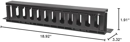 Intellinet 19 in. 1U Cable Management Panel with Cover, Black