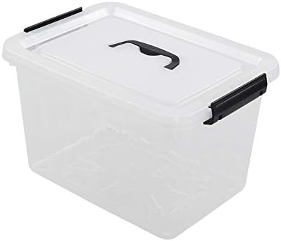 Idomy 1-Pack Clear Plastic Storage Latch Box with Lids, 10 L Storage Bin