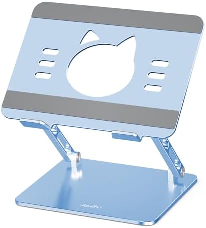 Aoviho Laptop Stand for Desk, Adjustable Foldable Aluminum Laptop Riser for 10–17.3 Inch Laptops – Sturdy Ergonomic Comp