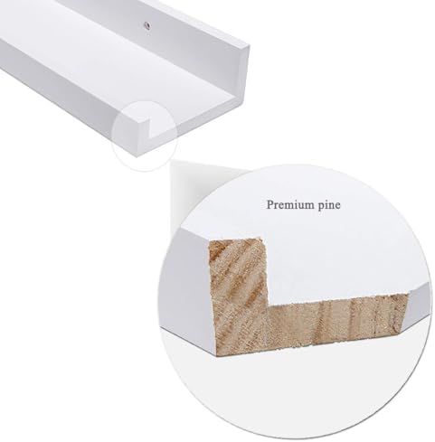 AZSKY 36 Inch Picture Ledge Shelf Floating Shelves Wall Mounted Set of 2 White