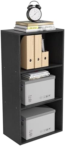 Wooden 3 Cube Storage Organizer, 3 Tier Low Bookcase Freestanding Storage Display Organizer,Versatile Cubes Shelf and Cu