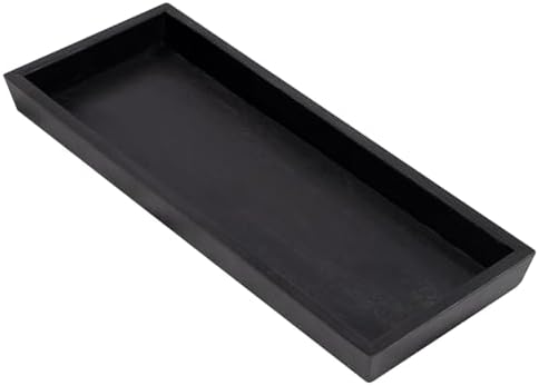 MAONAME Black Rustic Long Narrow Tray, 12.2"x 5" Wood Bathroom Vanity Tray