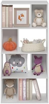 Furinno DALY Book Shelf, 8-Cube Bookshelf, Cube Storage Organizer Bookcase with Irregular Compartments, 11.7 x 23.6 x 49