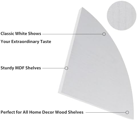 HORLIMER 6 Pack Floating Corner Shelf Wall Mount for Bedroom(White)