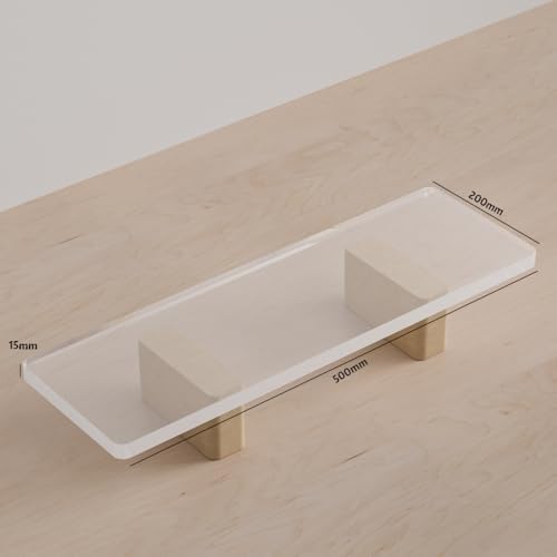 Acrylic Monitor Stand Riser, Premium Large Clear Monitor Riser 19.6 inch, Sturdy Wood Computer Stand Office Desk Accesso
