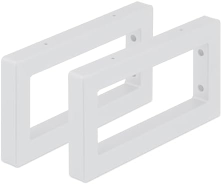 Relaxdays Wall Bracket, Set of 2, 30 cm, Steel, Shelf Brackets for Washbasin & Wall Shelf, Rectangular Shelf Console, Wh