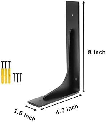 8"x 4.7" Shelf Brackets,L Shelf Brackets, Vertical Angle, Premium Alloy Metal Heavy Duty Shelf Bracket, high Strength Mo