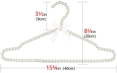 Adorila Pearl Hangers 16in for Wedding Dress Bridal Gown, 5-Pack