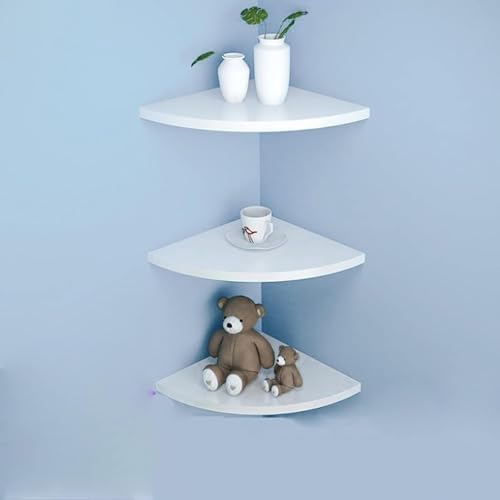 US 3Pcs Corner Mounting Shelf 20cm Wall Mounted Space Saving Wall Corner Shelf Easy to Install Corner Floating Shelves M