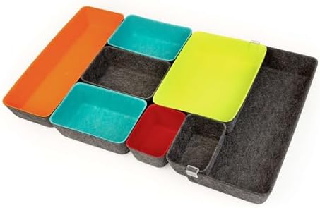 Three by Three Seattle Felt Storage Bins w/Expandable Bin, Set of 8