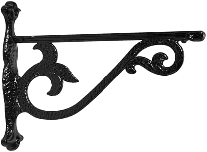 khtumeware 4 Pack Heavy Duty Hammered Matte Black Shelf Brackets 10 Inch Wall Mounted Shelf Brackets Decorative Metal Wa
