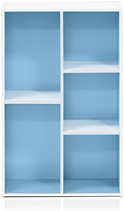 Furinno LUDER Book Shelf, 5-Cube Bookshelf, Reversible Bookcase, 9.4 x 19.5 x 31.5, Easy Assembly, for Living Room, Bedr