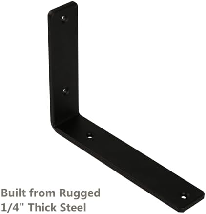 NEODROP 8-Pack 10 Inch Heavy Duty Shelf Brackets, Premium Floating L Bracket for Wall, Kitchen, Mantel Shelves Support |