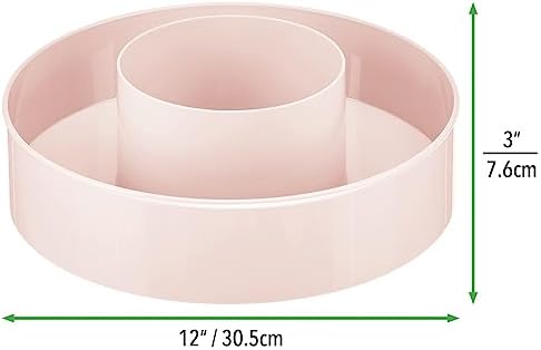 mDesign Plastic Lazy Susan Round Turntable Storage Tray - Rotating Organizer for Makeup, Cosmetics, Nail Polish, Vitamin
