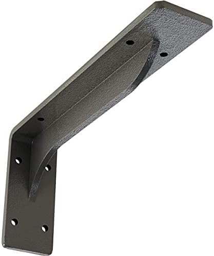 Ekena Millwork BKTM02X10X04EBHGY Steel Bracket Embrey, 2"W x 10"D x 4 3/4"H, Hammered Gray
