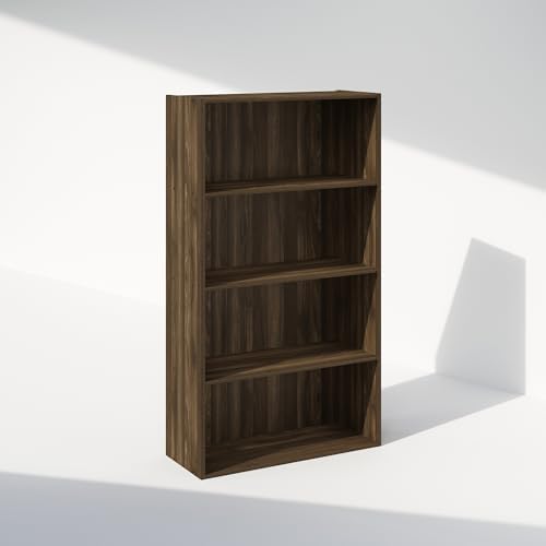 Furinno Simple Book Shelf, 4-Tier Bookshelf, Bookcase with Open Shelf, 9.4 x 23.6 x 41.7, for Living Room, Bedroom, Home