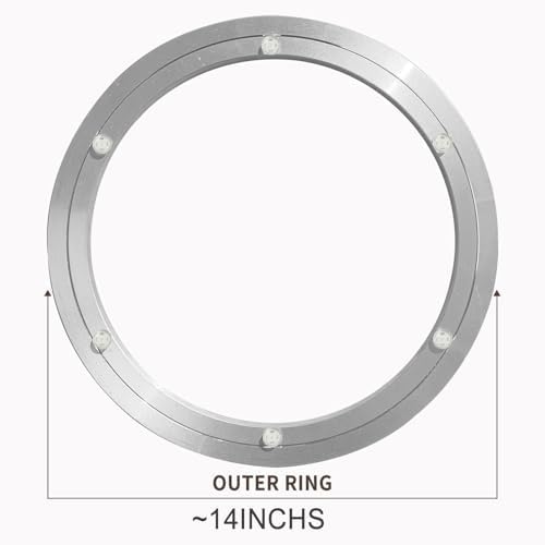 Lazy Susan Silent Non-Slip Turntable Aluminium Turntable Bearing 14 inch for Round Dining Table TV Rotating Table