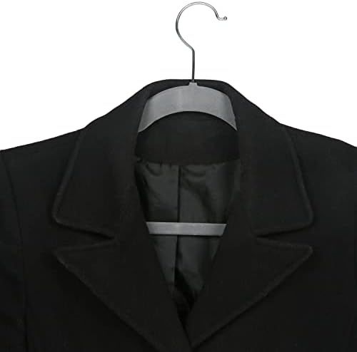 Simplify Extra Wide 21” Velvet Coat Hangers | 24 Pack | Slim Design | Heavy Duty | Holds 10 Pounds | Closet Organization | Shirt & Clothes | Grey