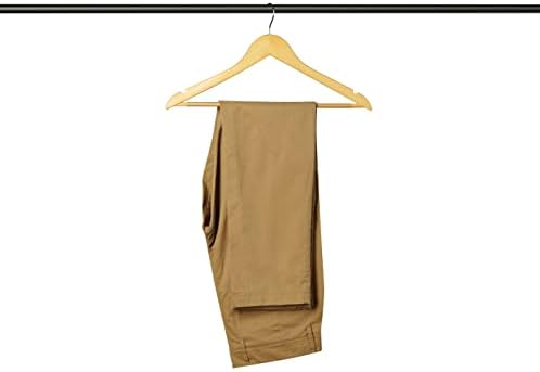 20 Pack Premium Wooden Suit Hangers - Smooth Natural Finish Heavy Duty Wood Coat Hangers - 360 Swivel Hook and Notches Clothes Hangers with Non Slip Pants Bar for Shirt, Jacket, Pant, Dress Hangers