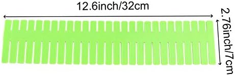 ZOENHOU 60 PCS Green Drawer Dividers, 12.6 x 2.8 Inch Adjustable Premium Plastic Drawer Divider Organizers for Makeup Dr