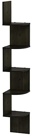 5-Tier Zigzag Corner Shelf Wall Mounted, Radial Corner Wall Shelf, Floating Book Shelves for Wall, for Bedroom, Home Off