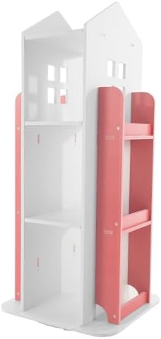 4-Tier Rotating Bookshelf,360° Display Book Shelf,Floor Standing Bookcase,Children's Bookshelves for Bedroom, Living Roo