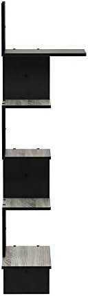 Furinno Rossi 5-Tier Corner Floating Shelves for Wall, French Oak
